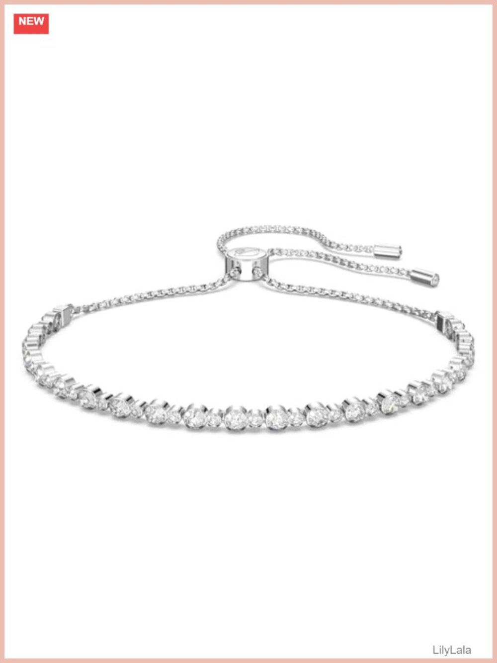 Swarovski Matrix Tennis Soft Bracelet Round Cut Clear Crystals Rhodium Finish